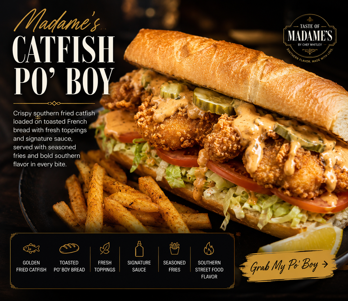 Country Catfish Po’Boy